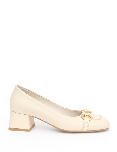 Krem Topuklu Ayakkabı - 50287344011