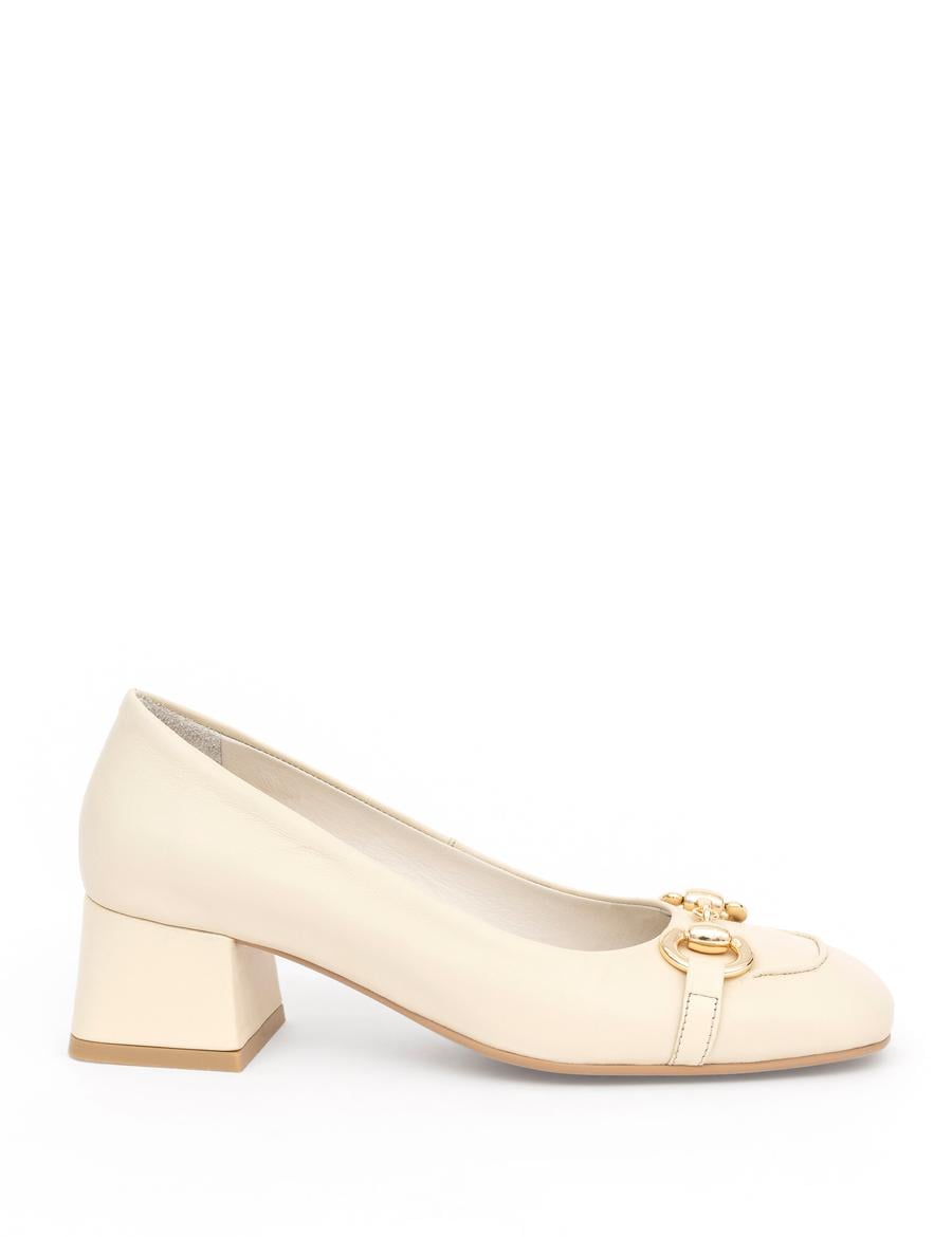 Krem Topuklu Ayakkabı