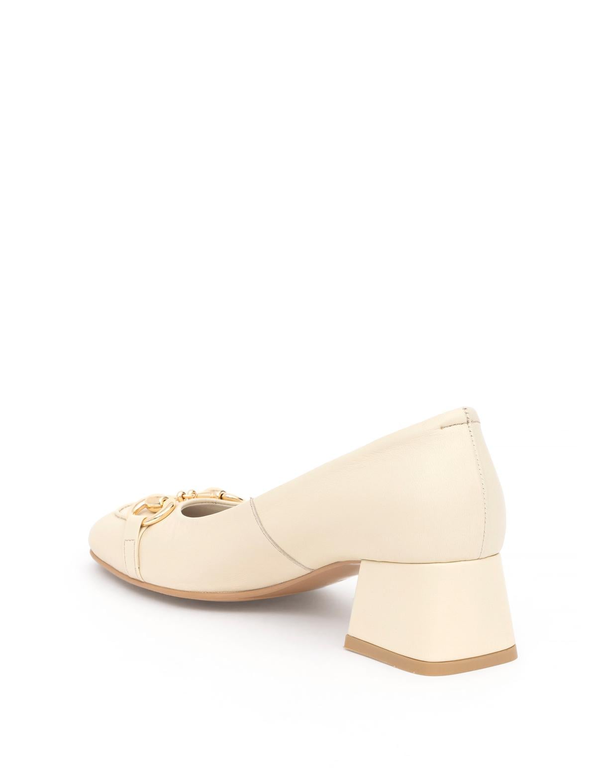 Krem Topuklu Ayakkabı - 50287344011
