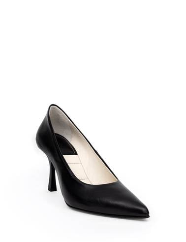 Siyah Topuklu Deri Ayakkabı