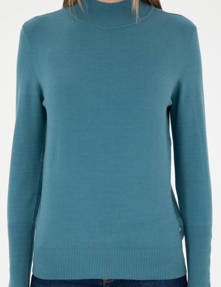 Petrol Slim Fit Kazak - 50278031023