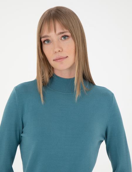 Petrol Slim Fit Kazak - 50278031023