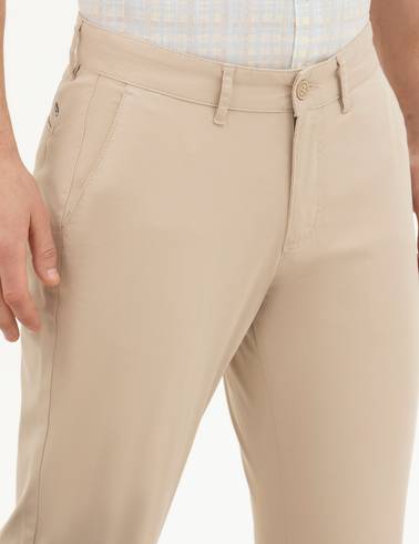 Bej Regular Fit Kanvas Pantolon