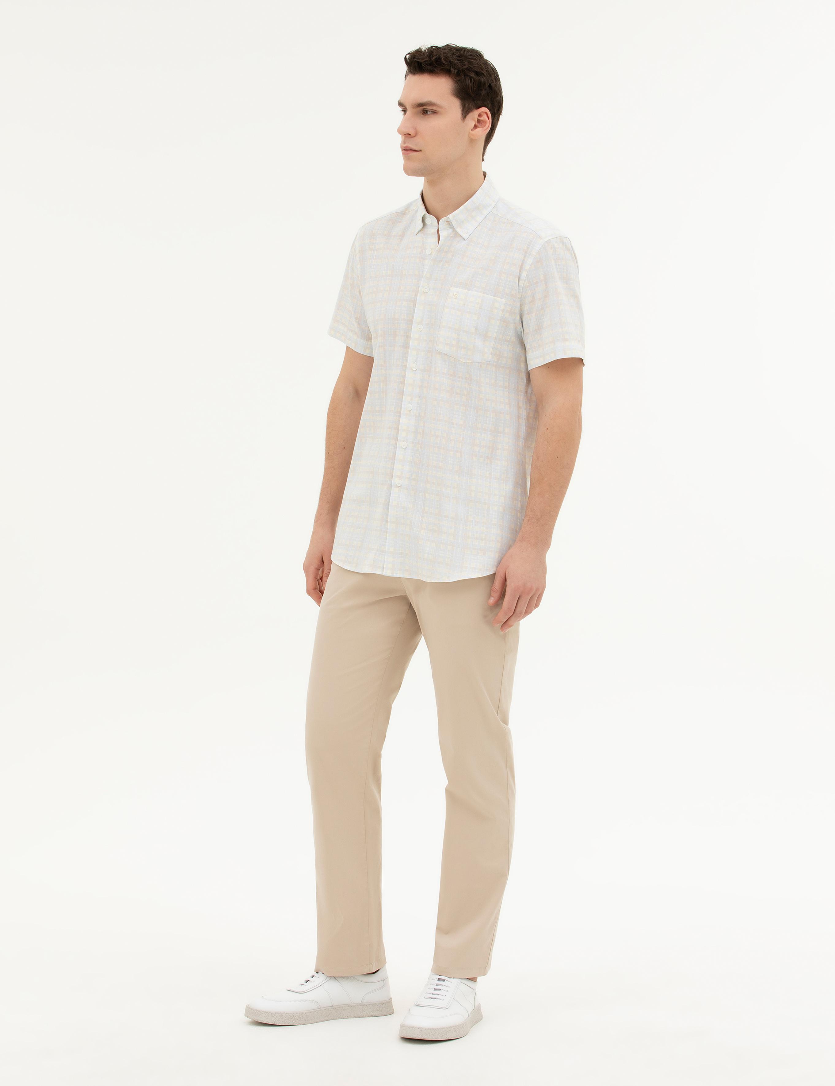 Bej Regular Fit Kanvas Pantolon