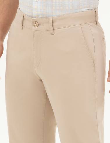 Bej Regular Fit Kanvas Pantolon
