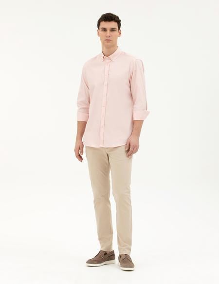 Bej Slim Fit Kanvas Pantolon - 50288511161