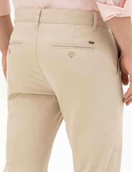 Bej Slim Fit Kanvas Pantolon - 50288511161