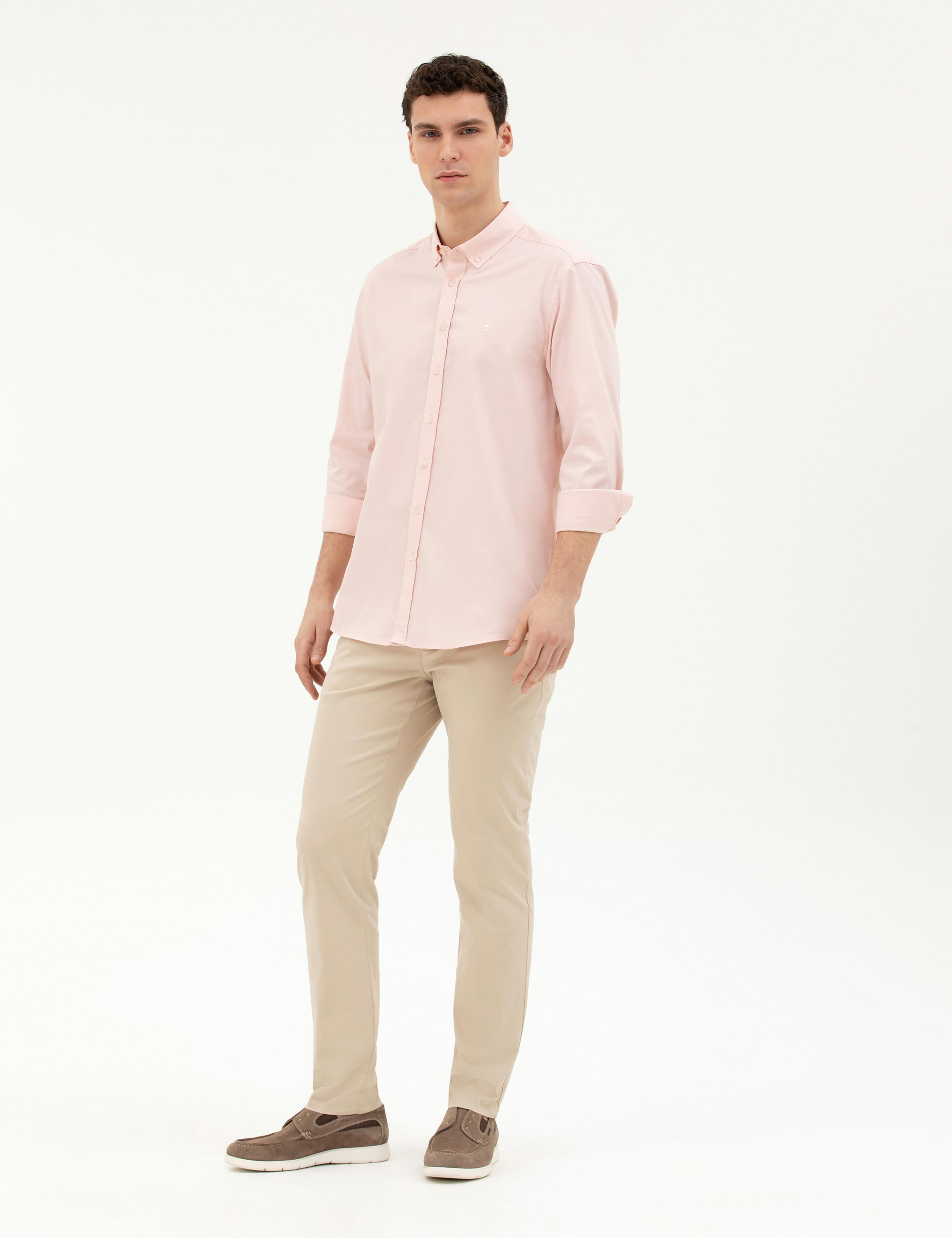 Bej Slim Fit Kanvas Pantolon