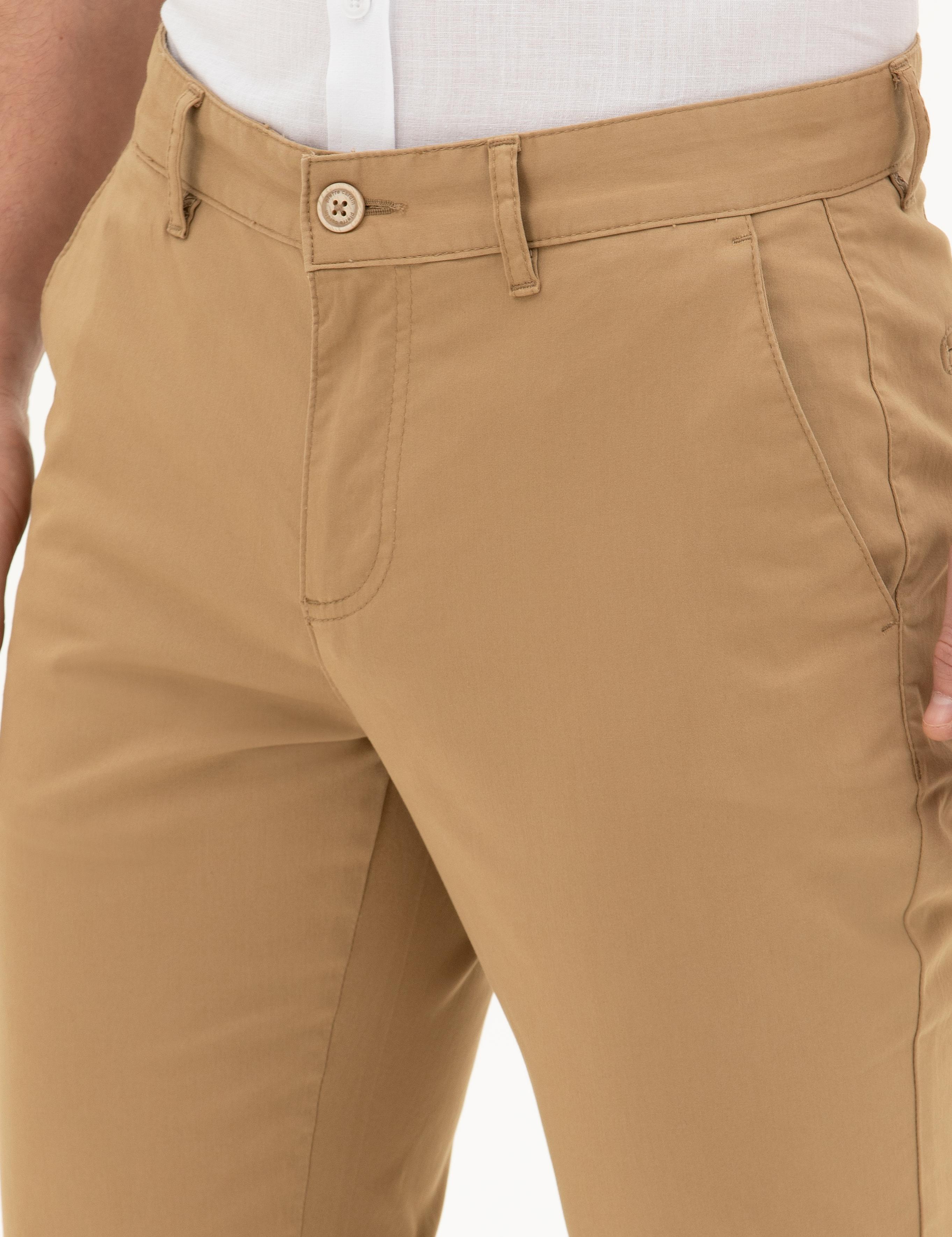 Camel Slim Fit Kanvas Pantolon