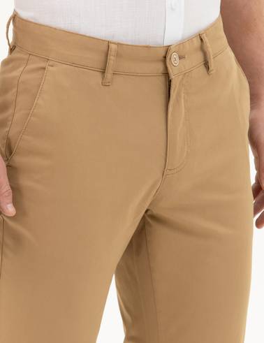 Camel Slim Fit Kanvas Pantolon