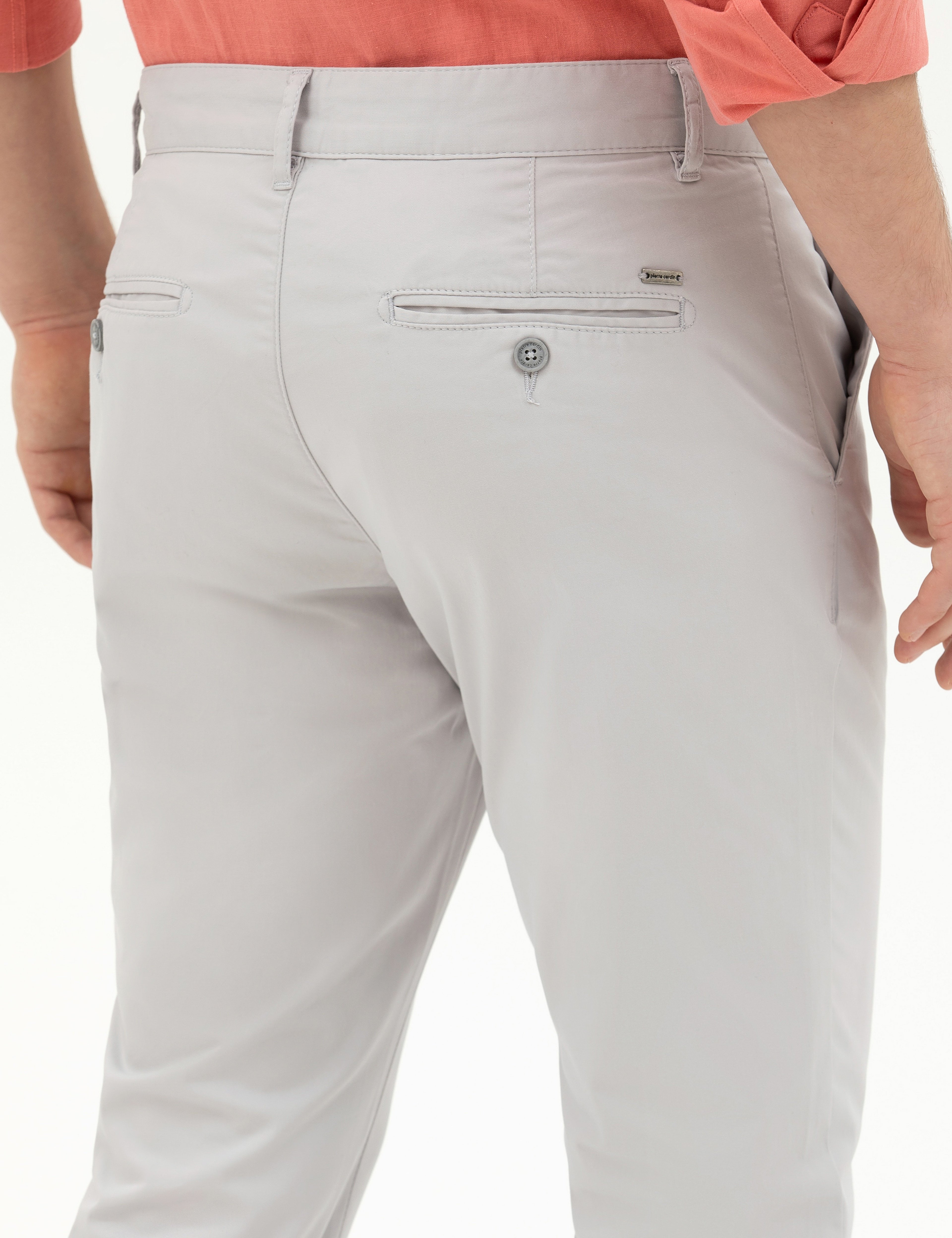 Açık Gri Slim Fit Kanvas Pantolon