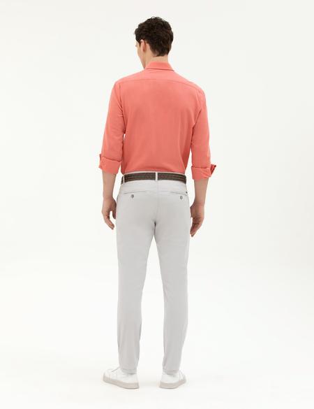 Açık Gri Slim Fit Kanvas Pantolon - 50288511305