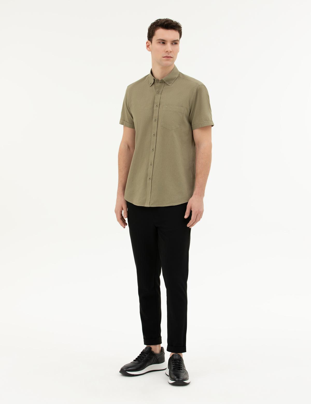 Siyah Carrot Fit Jogger Kanvas Pantolon