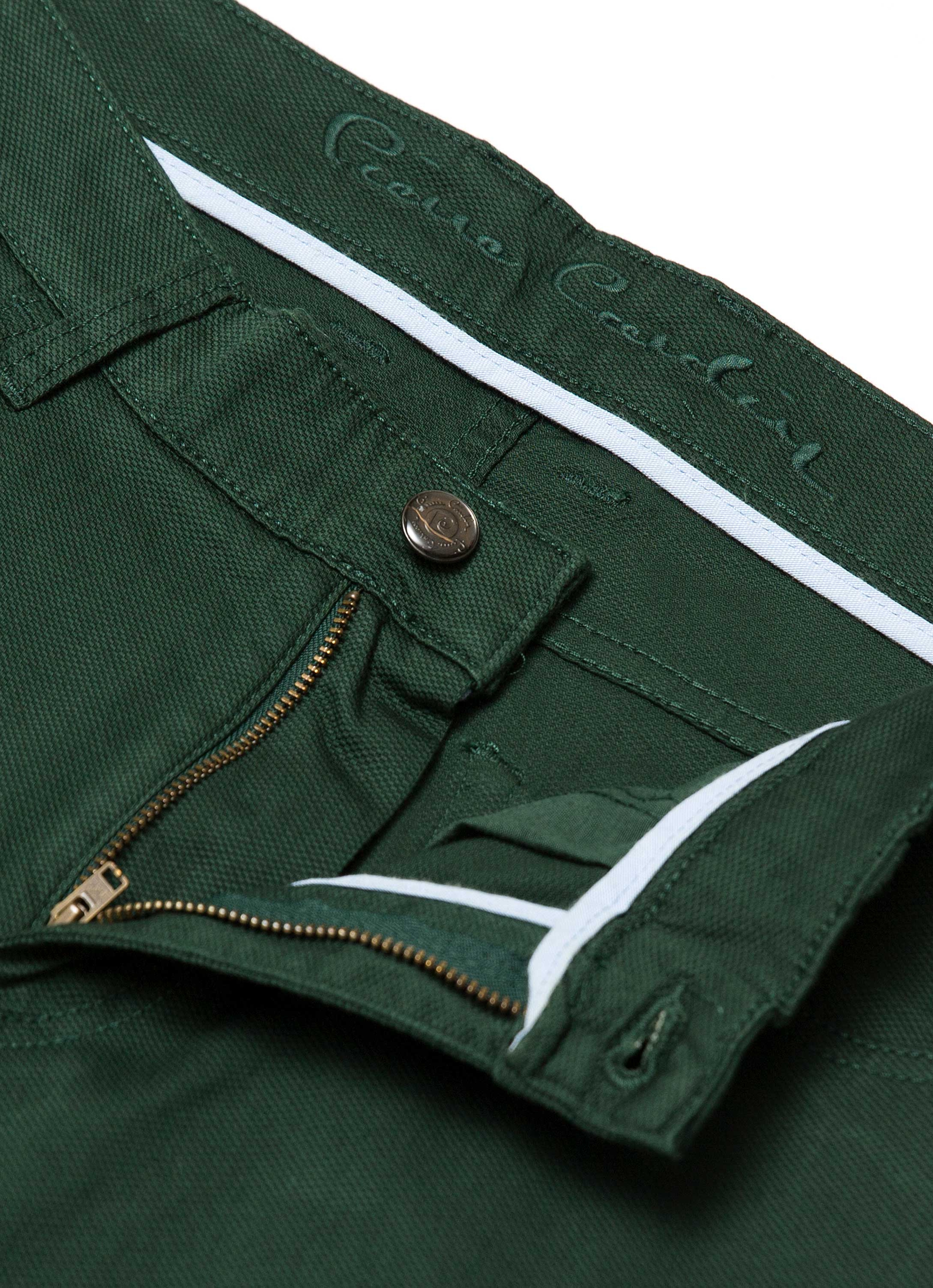 Koyu Yeşil Slim Fit Kanvas Pantolon - Image 2