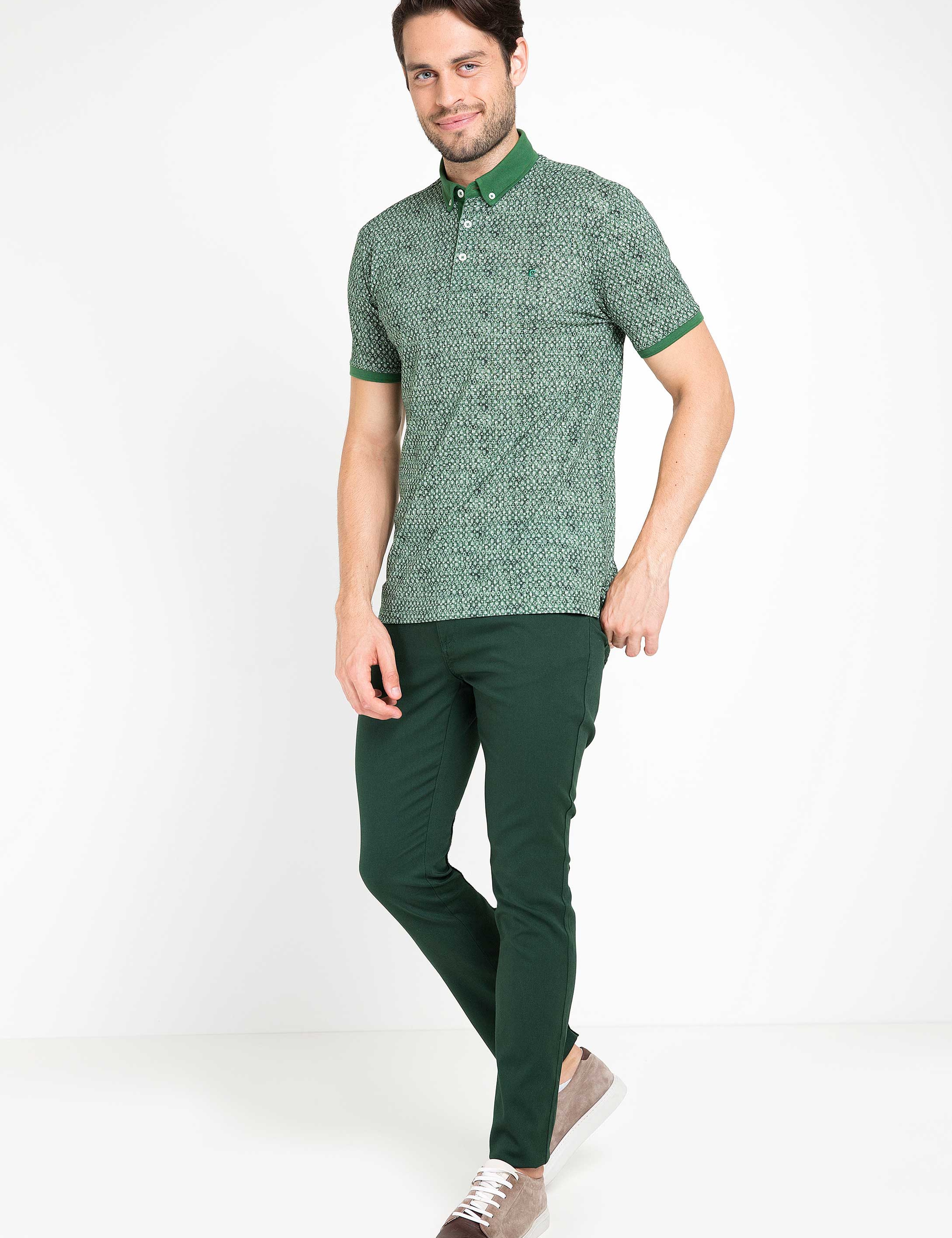 Koyu Yeşil Slim Fit Kanvas Pantolon