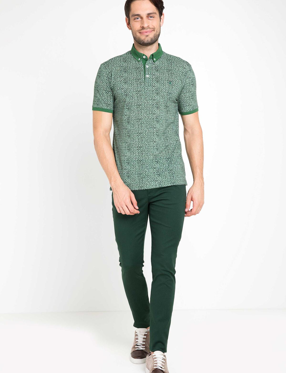 Koyu Yeşil Slim Fit Kanvas Pantolon