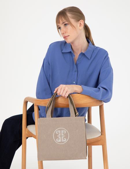 Bej Kanvas Çanta - 50287441004