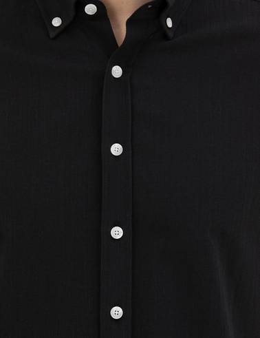 Siyah Slim Fit Uzun Kollu Gömlek