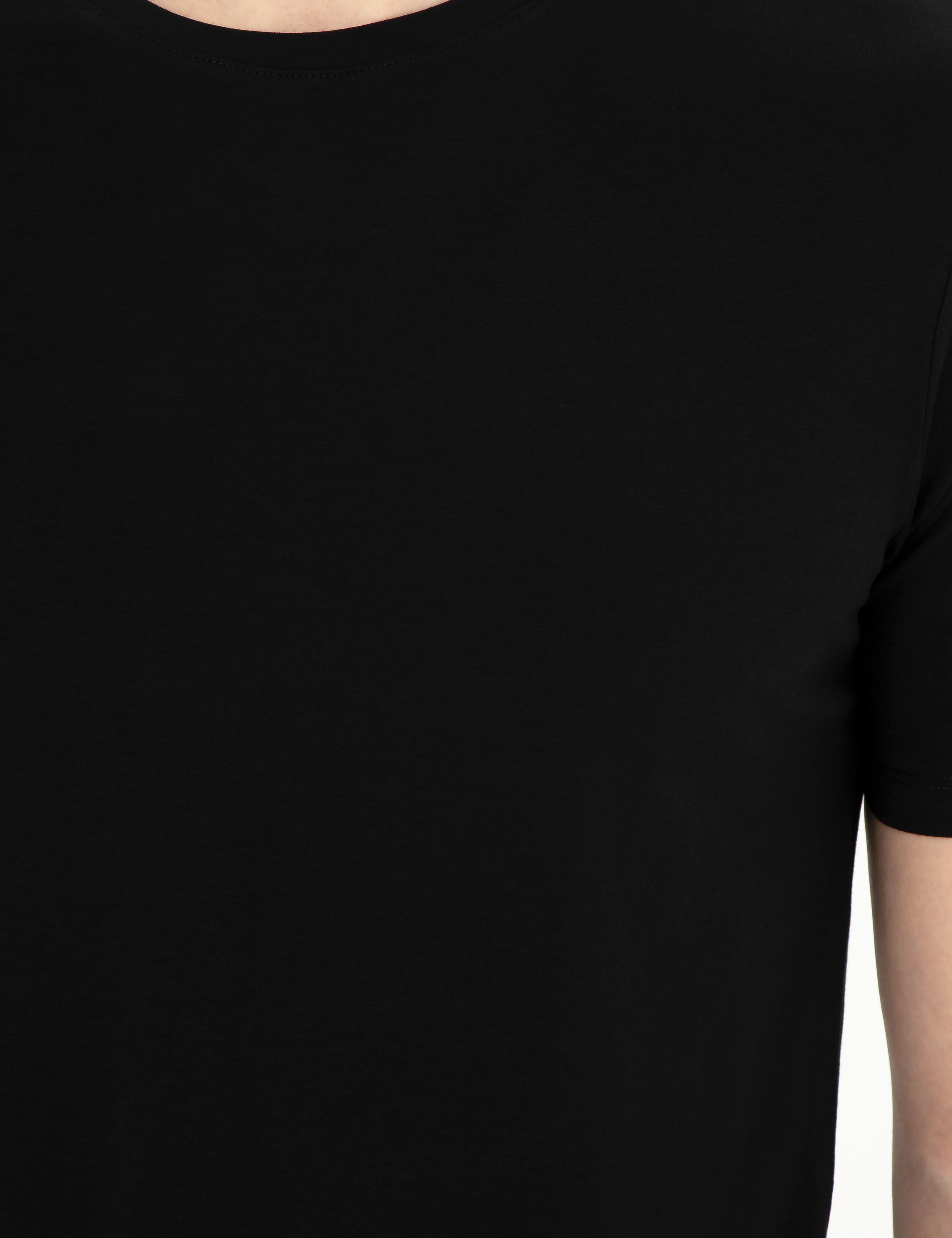 Siyah Slim Fit Bisiklet Yaka Basic Tişört - Image 7