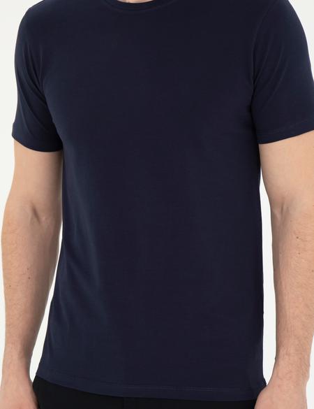 Lacivert Slim Fit Basic Tişört - 50280751026