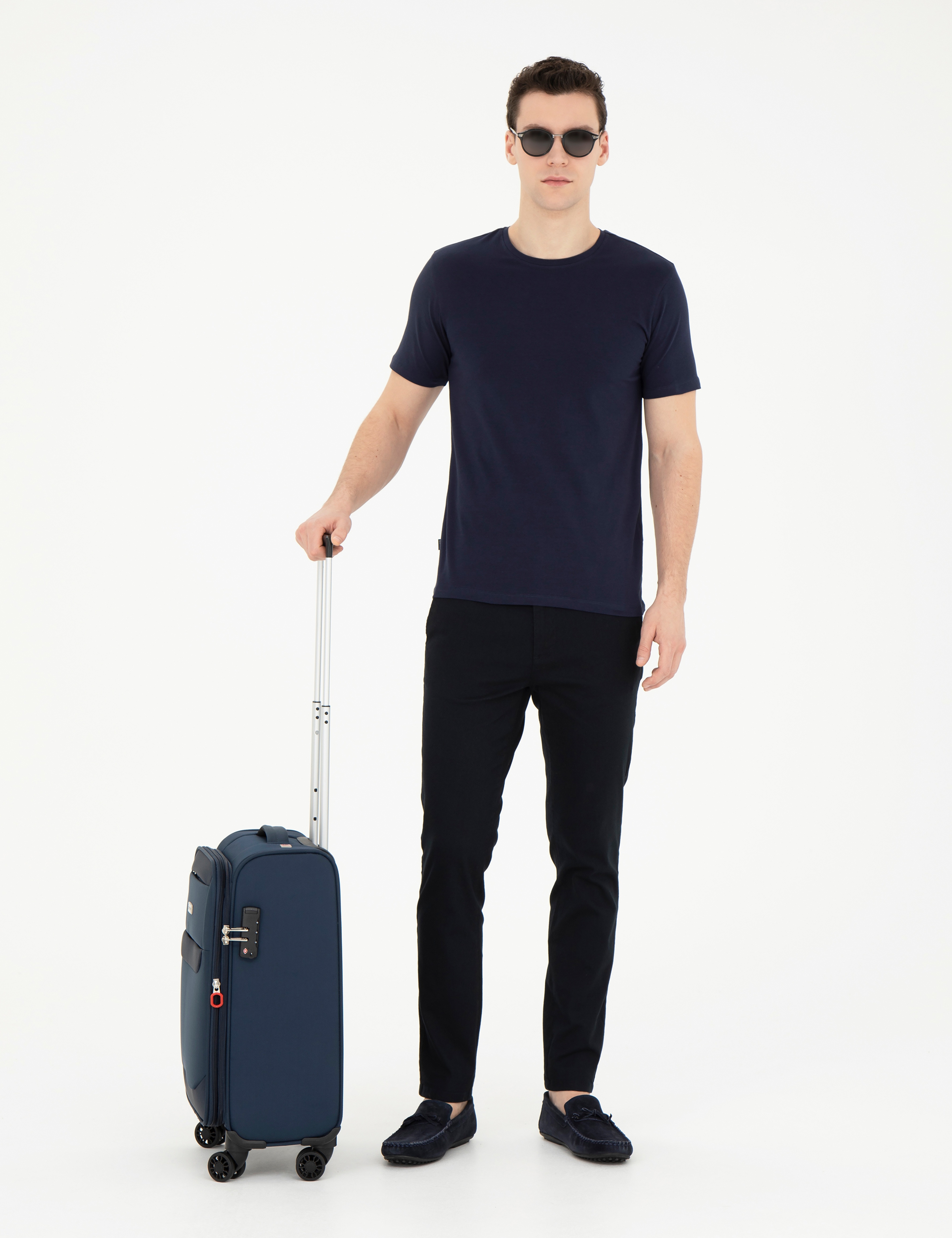 Lacivert Slim Fit Basic Tişört - Image 4