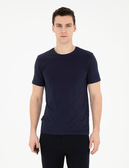 Lacivert Slim Fit Basic Tişört - 50280751026