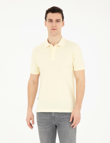 Limon Slim Fit %100 Pamuk Basic Düğmeli Polo Yaka Basic Tişört