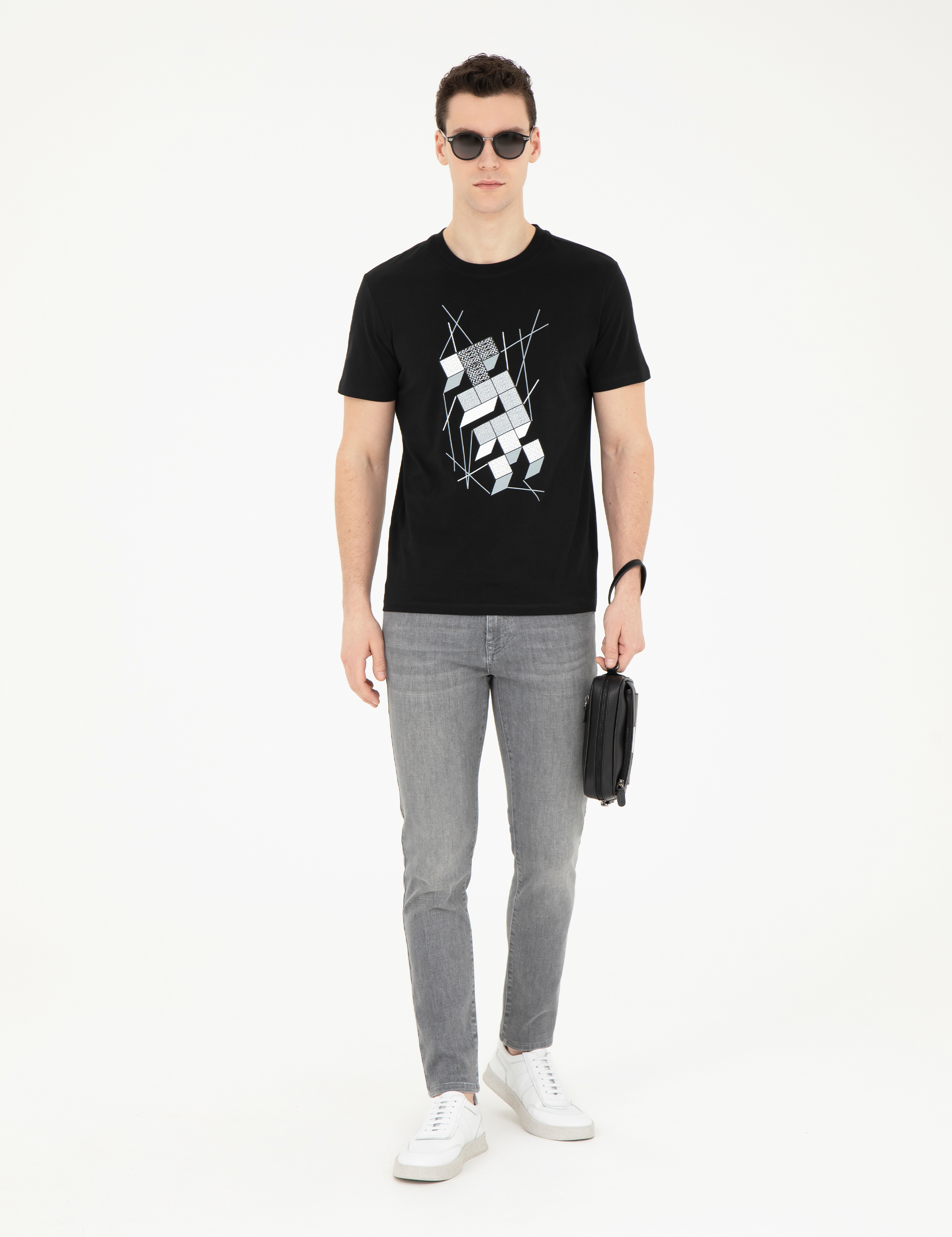 Gri Slim Fit Jean Pantolon - Image 3
