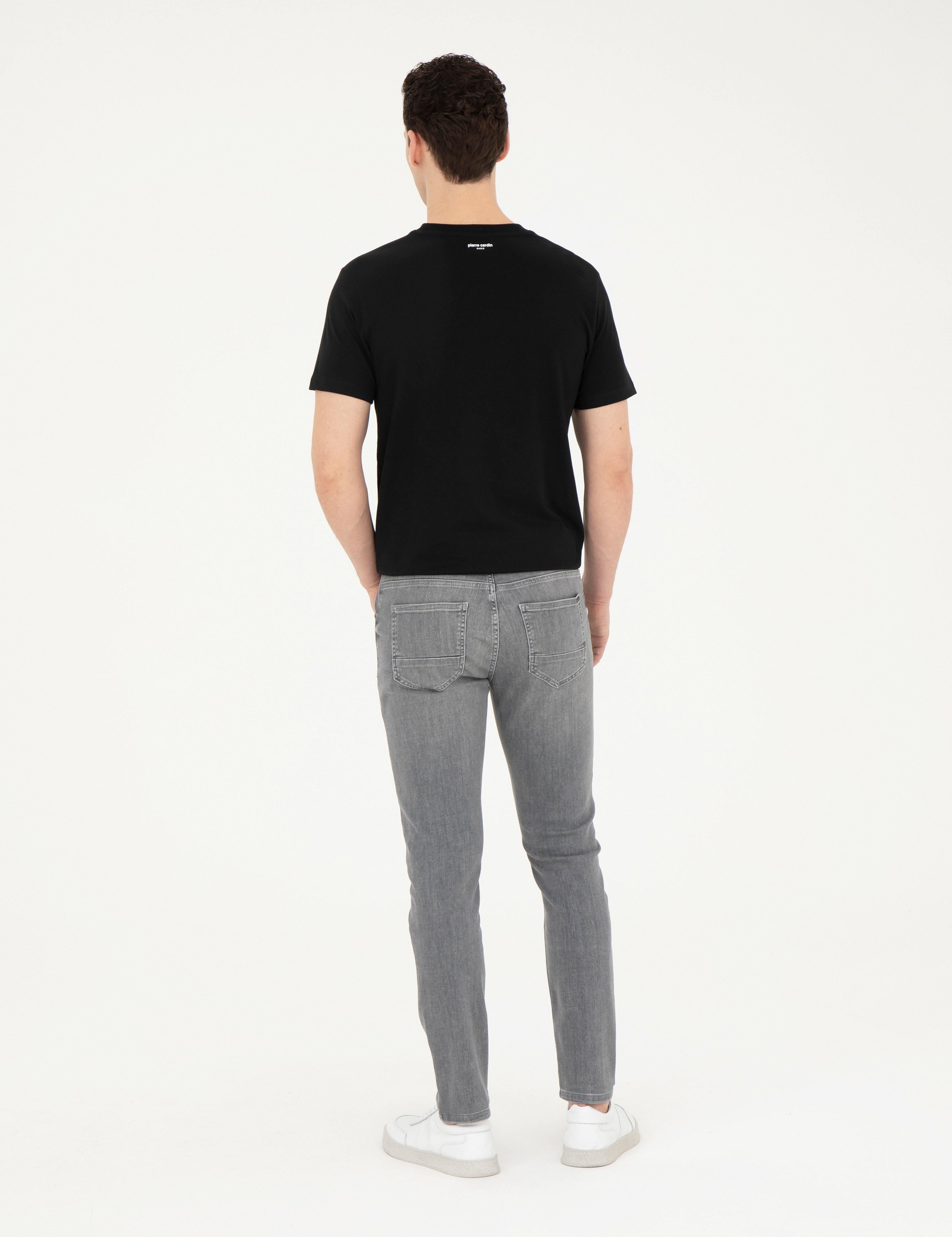 Gri Slim Fit Jean Pantolon - Image 4