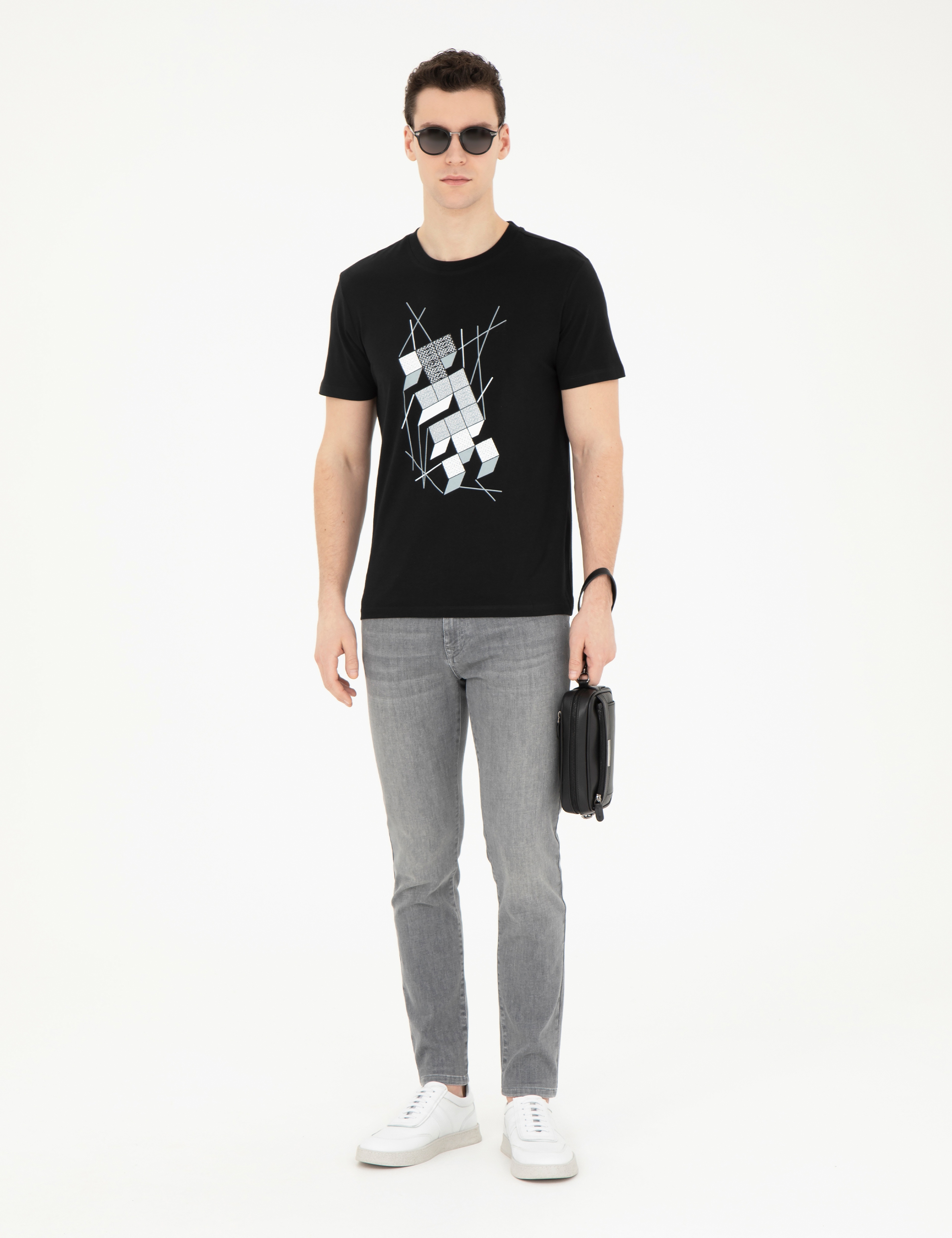 Gri Slim Fit Jean Pantolon - Image 1