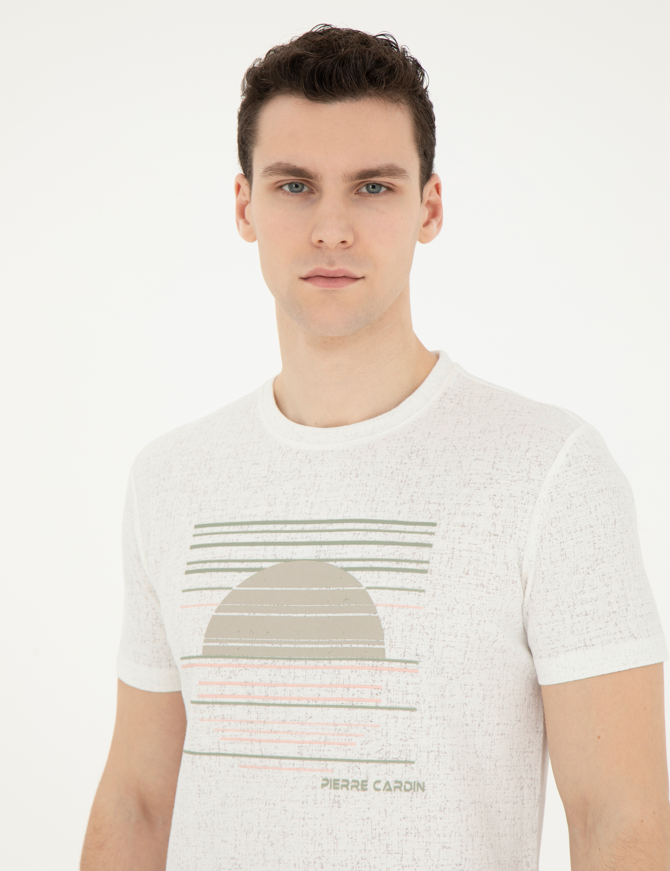 Beyaz Slim Fit Tişört - Image 2