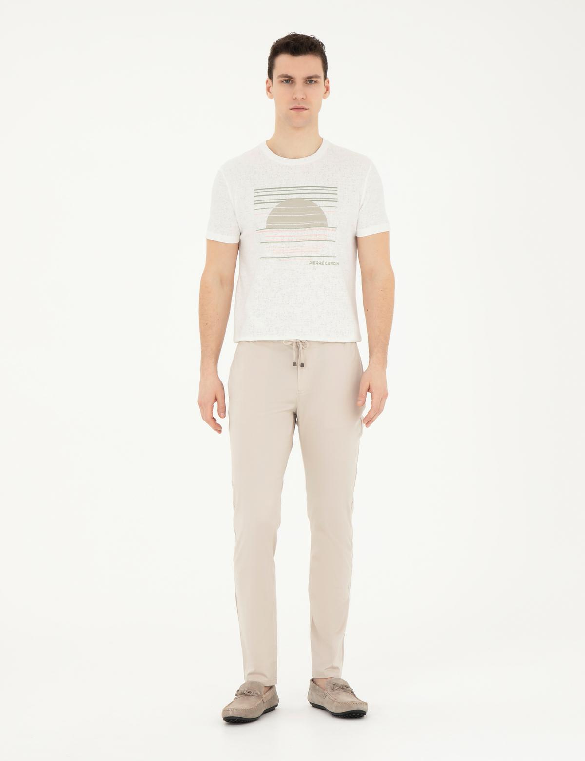 Beyaz Slim Fit Tişört - 50285390013