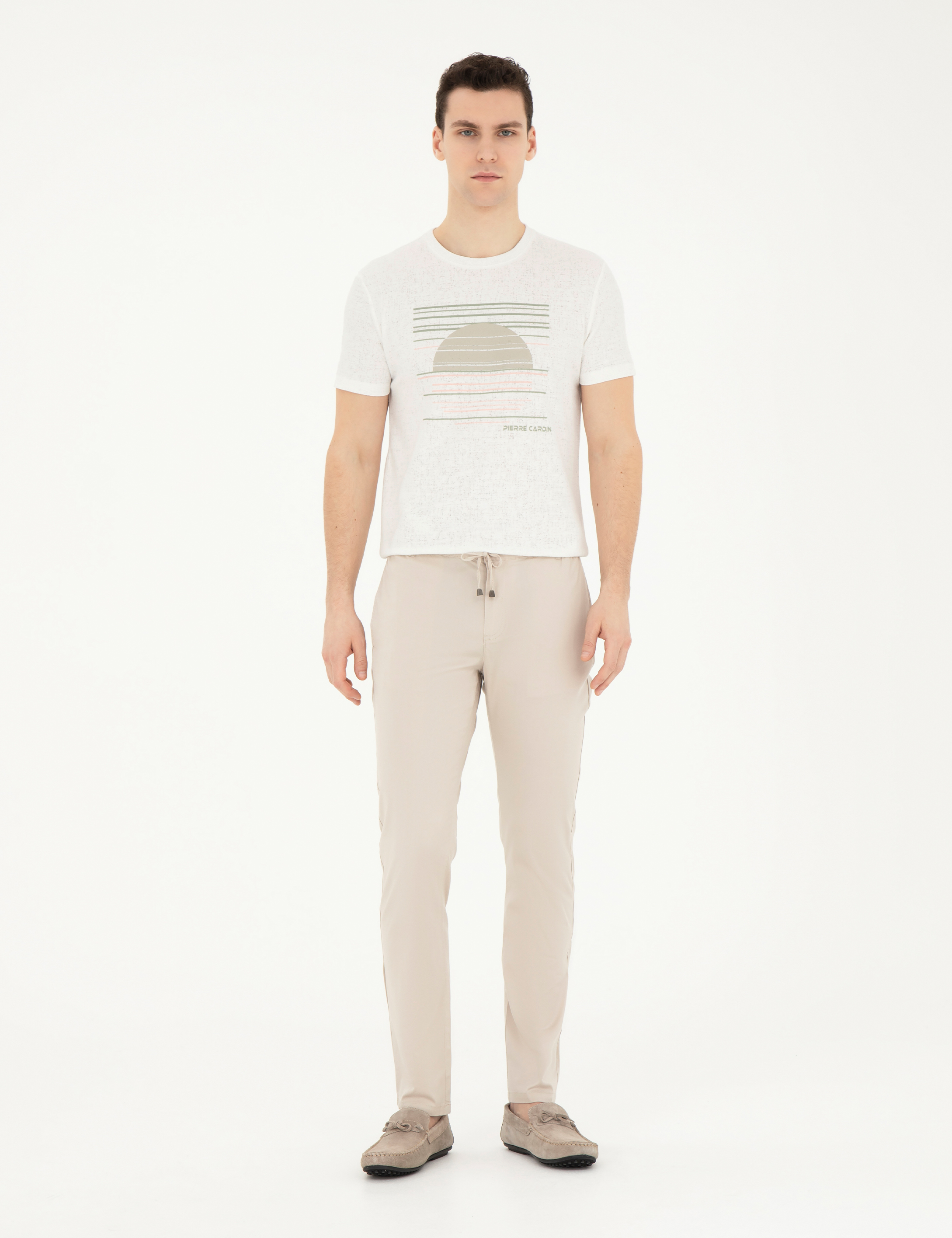 Beyaz Slim Fit Tişört - Image 4