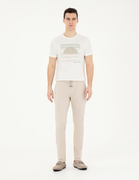 Beyaz Slim Fit Tişört - 50285390013