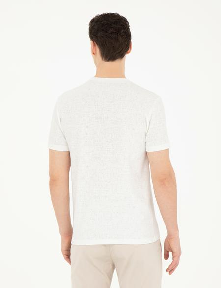 Beyaz Slim Fit Tişört - 50285390013