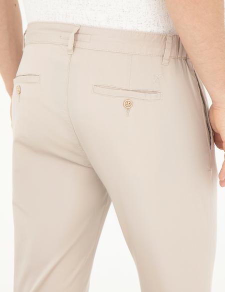 Taş Slim Fit Beli Lastikli İpli Kanvas Pantolon - 50285534316