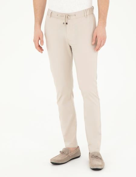 Taş Slim Fit Beli Lastikli İpli Kanvas Pantolon - 50285534316
