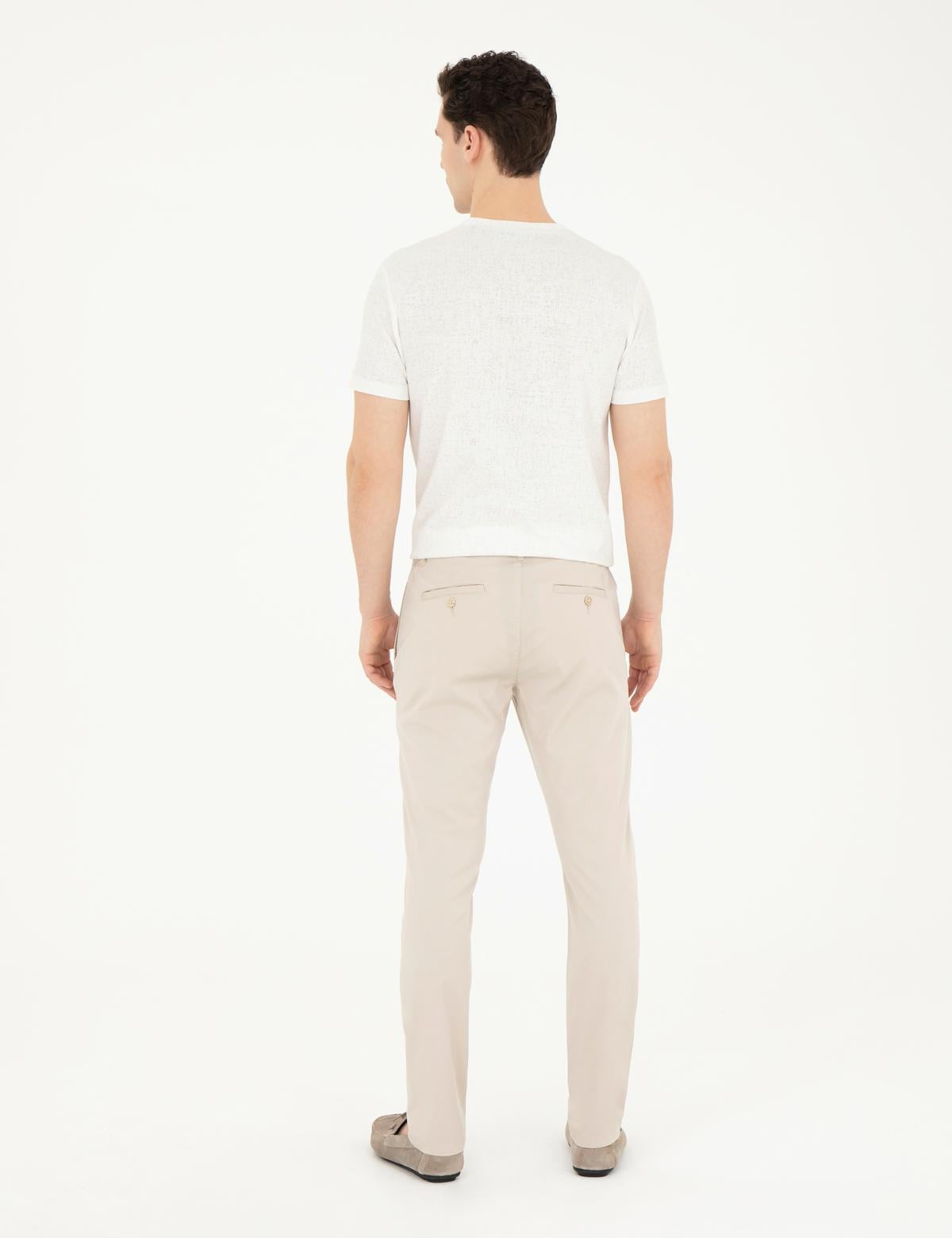 Taş Slim Fit Beli Lastikli İpli Kanvas Pantolon - 50285534316