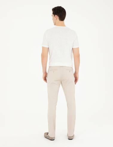 Taş Slim Fit Beli Lastikli İpli Kanvas Pantolon