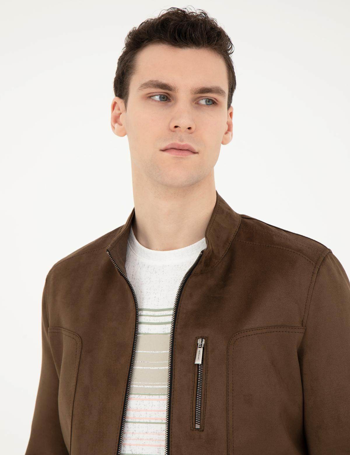 Haki Deri Ceket - 50293986001