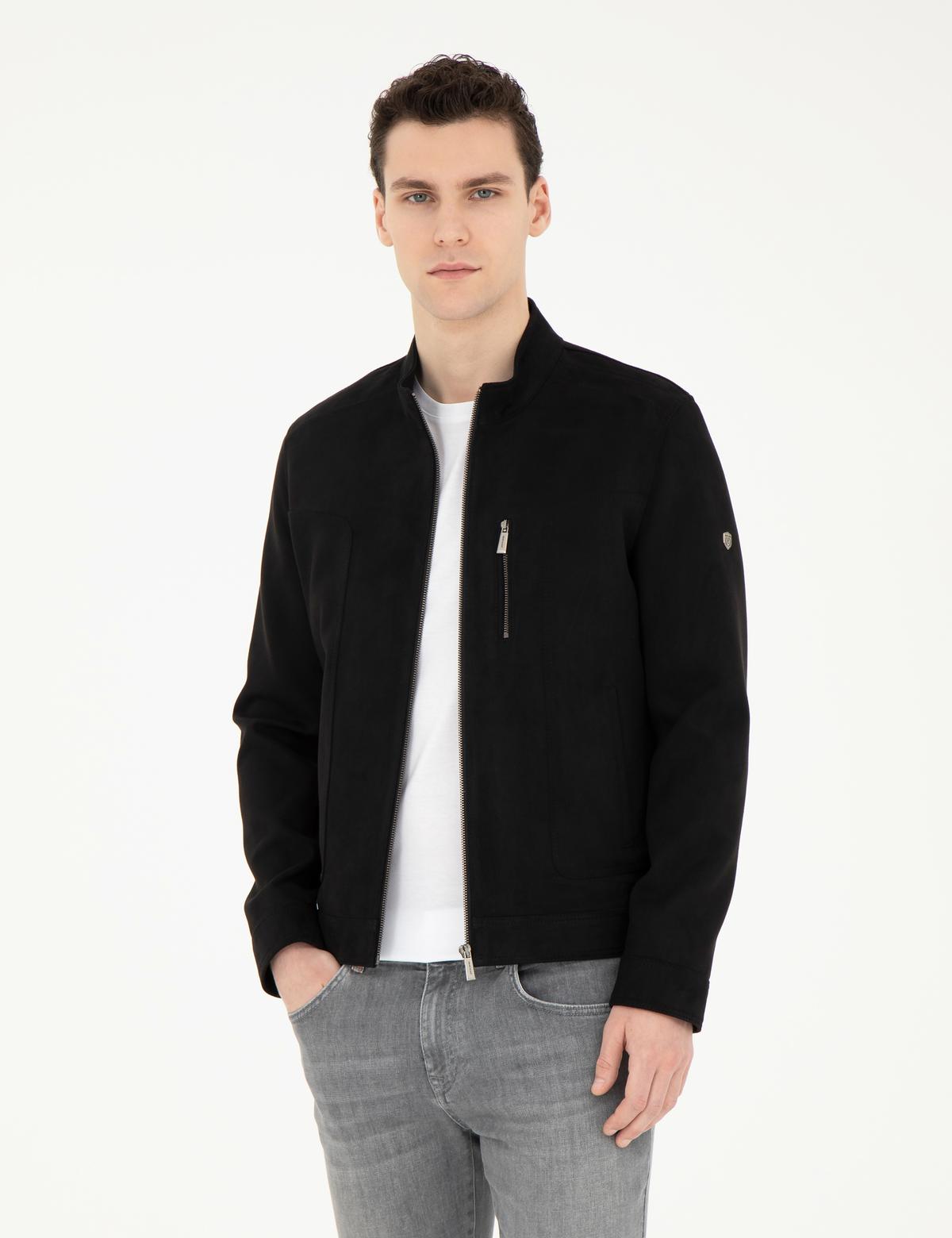 Siyah Suni Deri Ceket