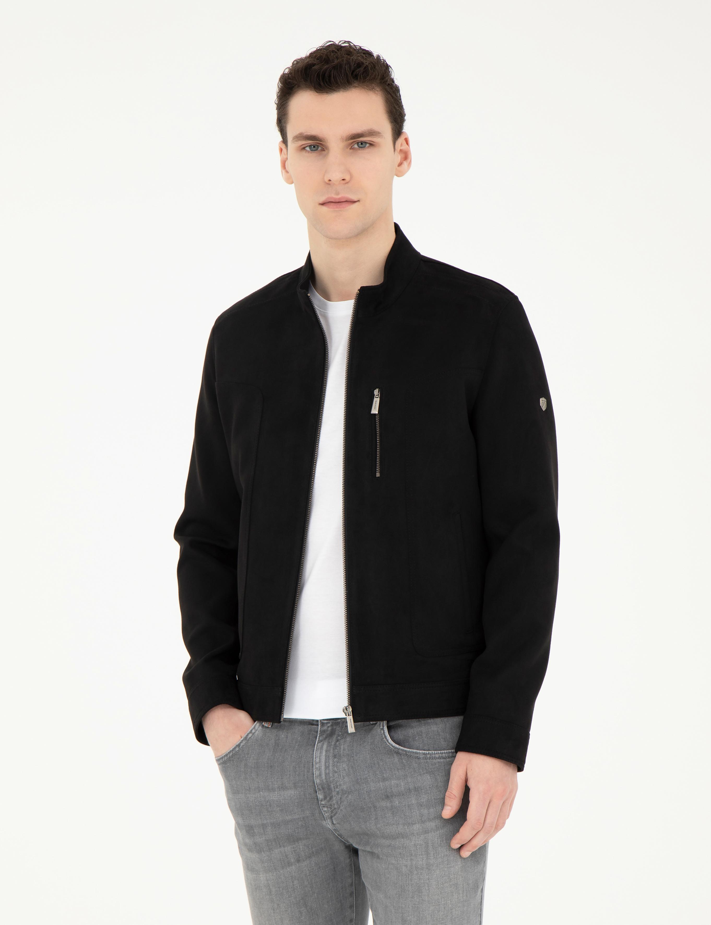 Siyah Suni Deri Ceket