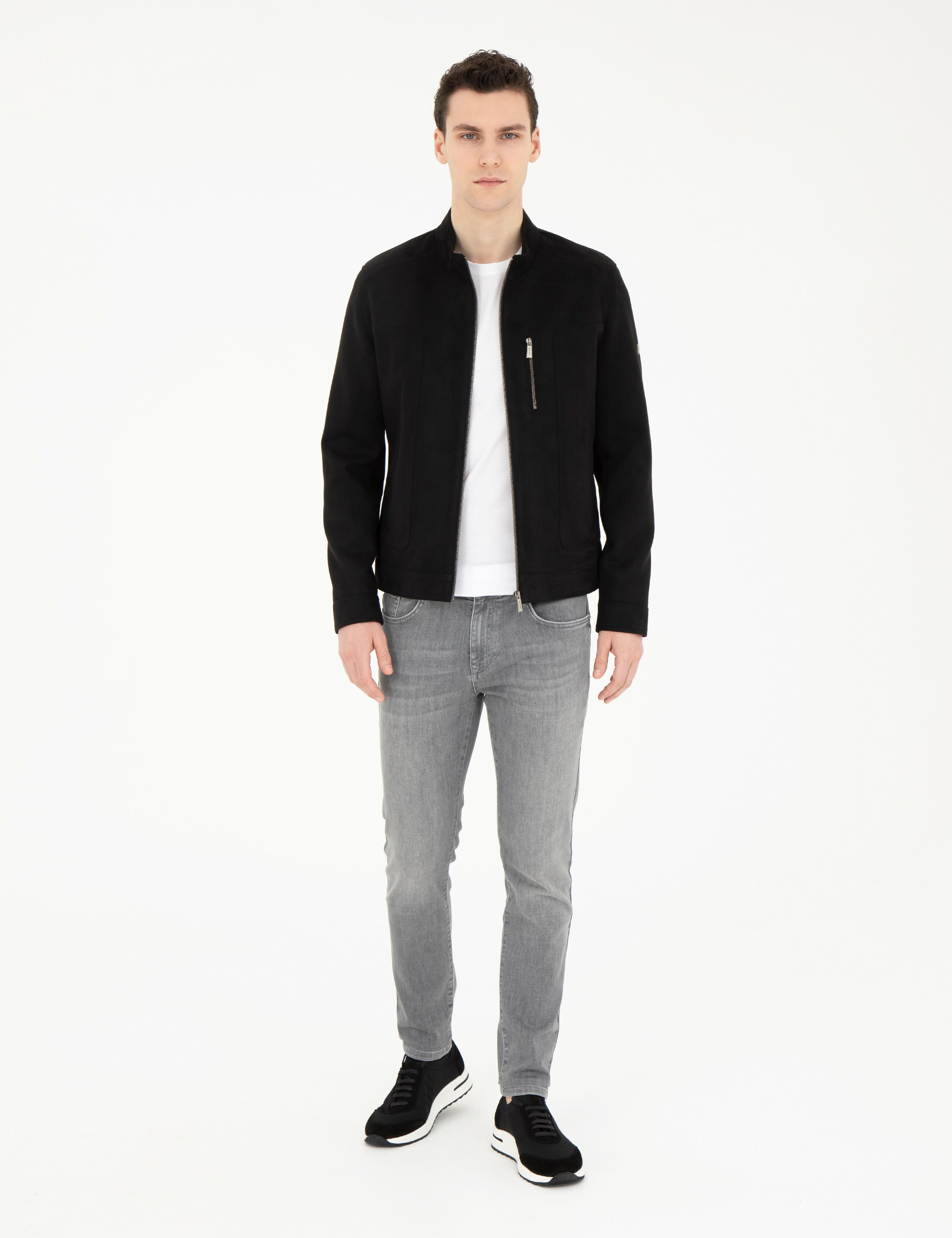 Siyah Suni Deri Ceket