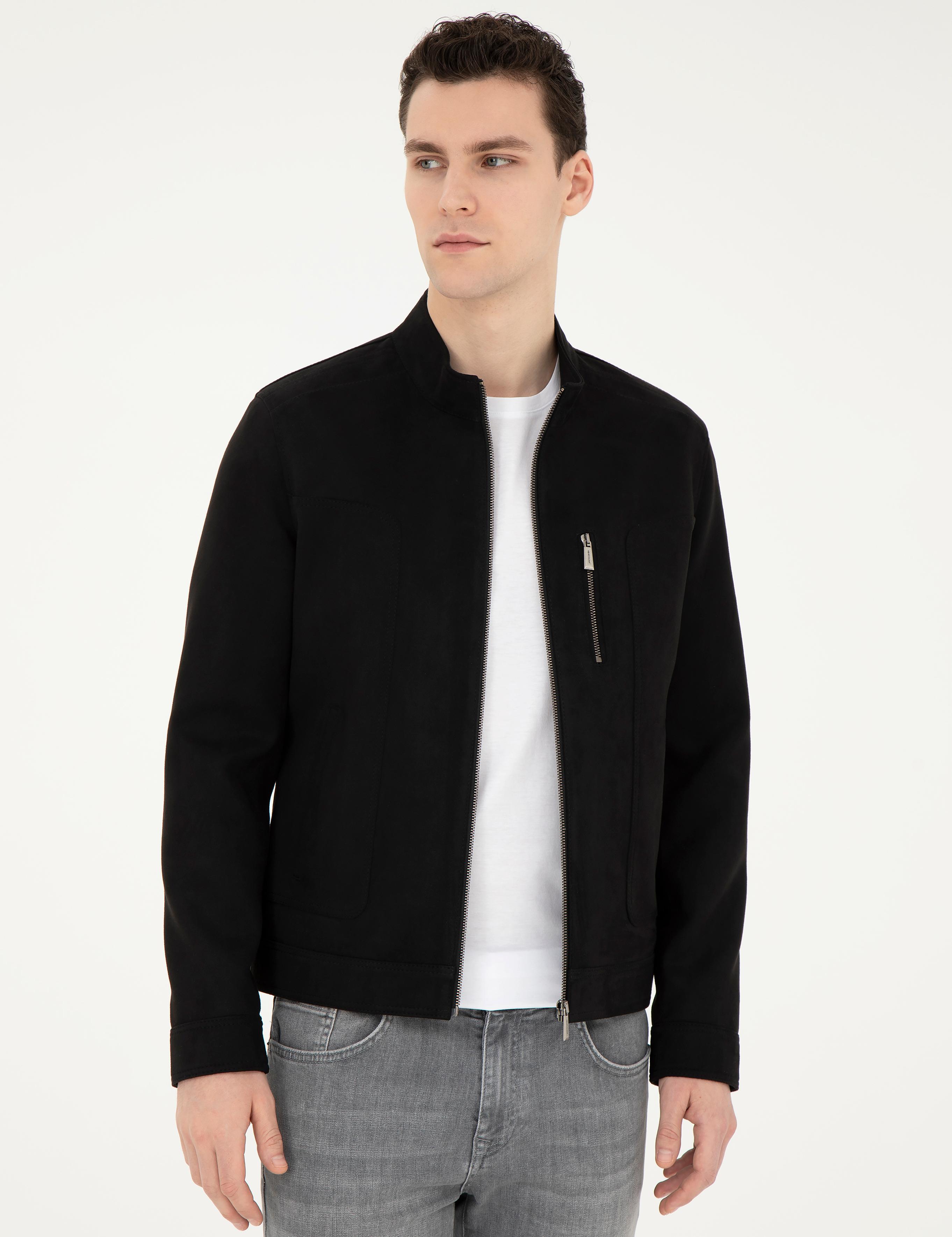 Siyah Suni Deri Ceket