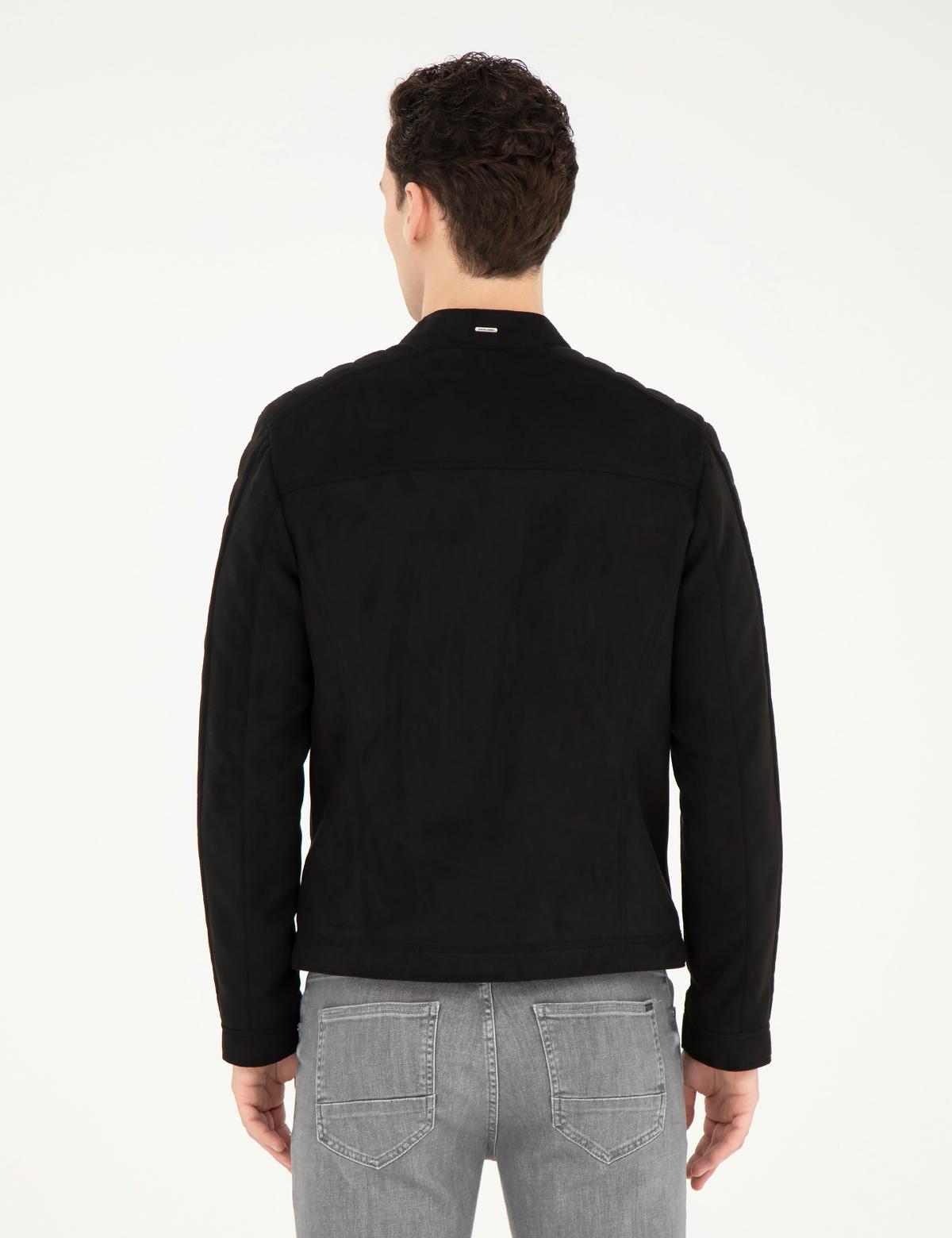 Siyah Suni Deri Ceket - 50293988001