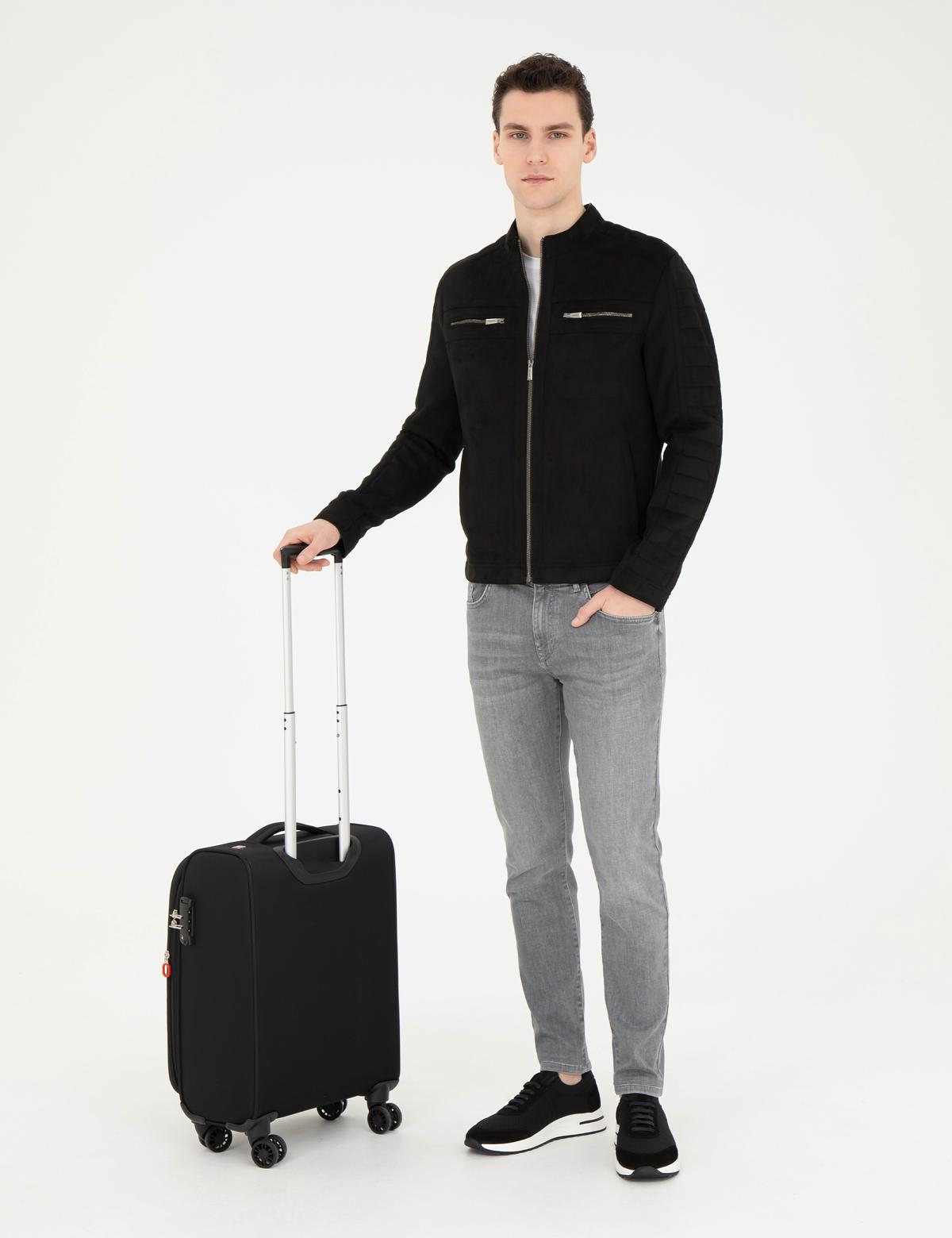 Siyah Suni Deri Ceket - 50293988001