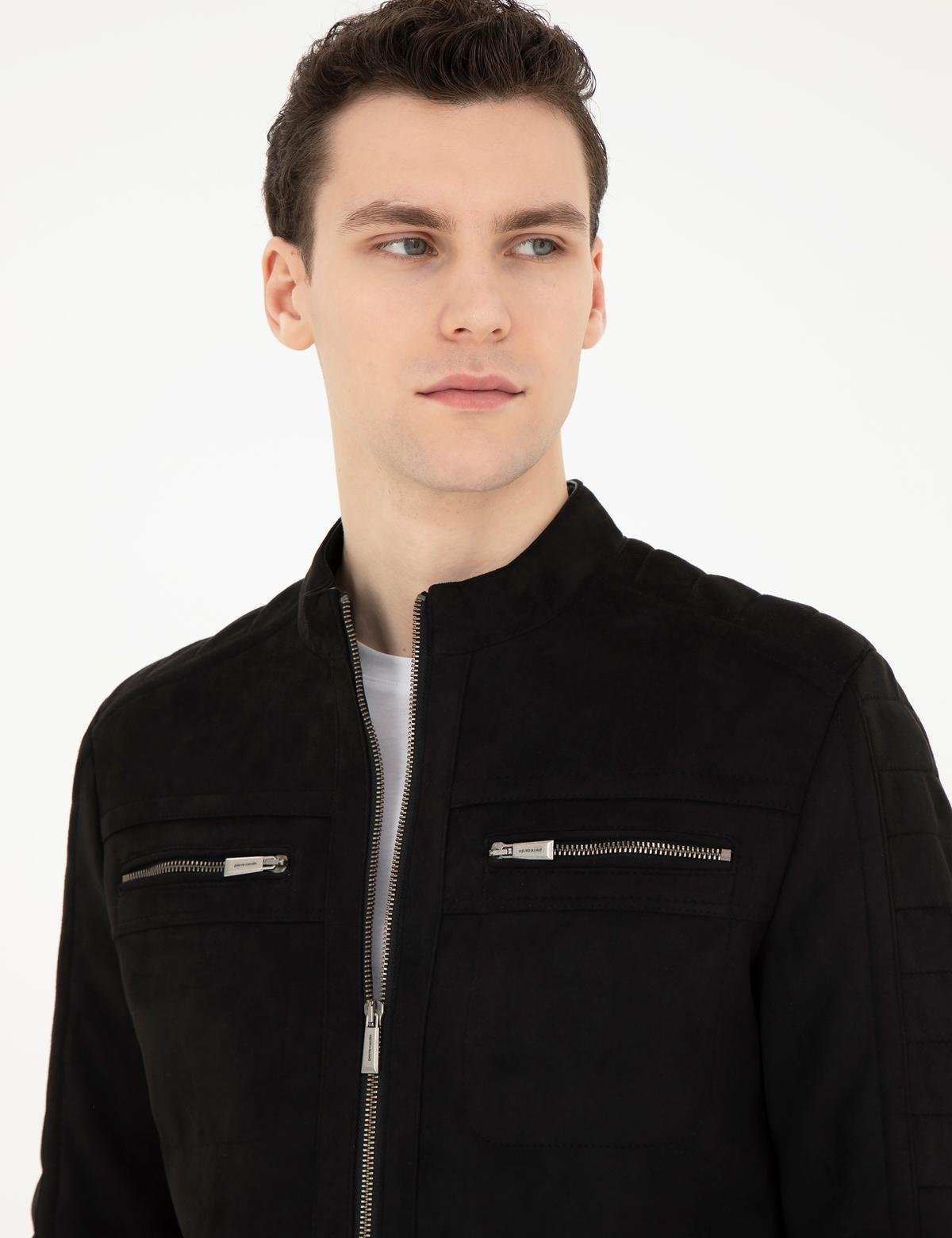 Siyah Suni Deri Ceket - 50293988001