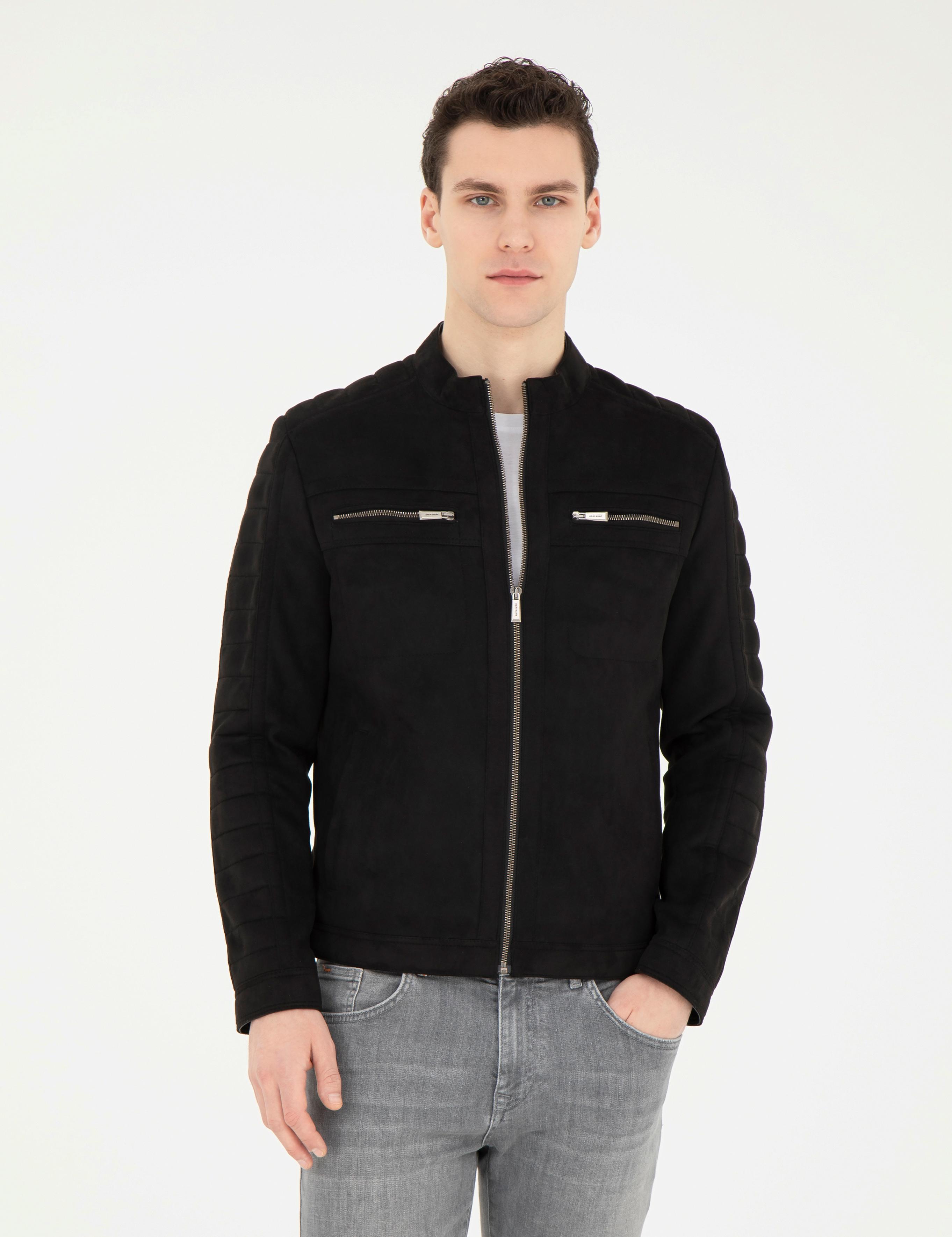 Siyah Suni Deri Ceket