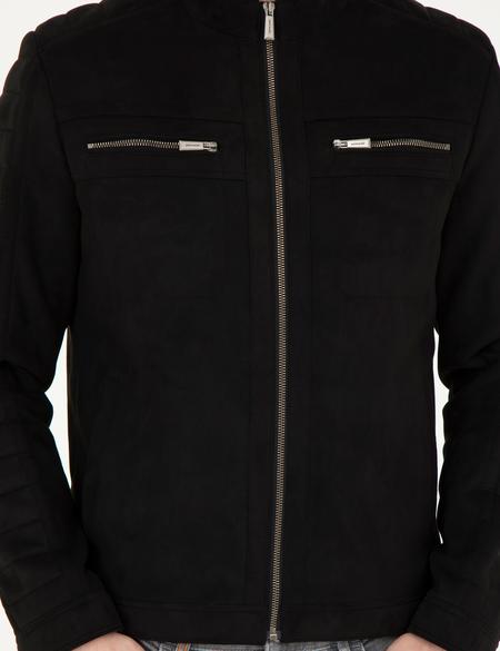 Siyah Suni Deri Ceket - 50293988001