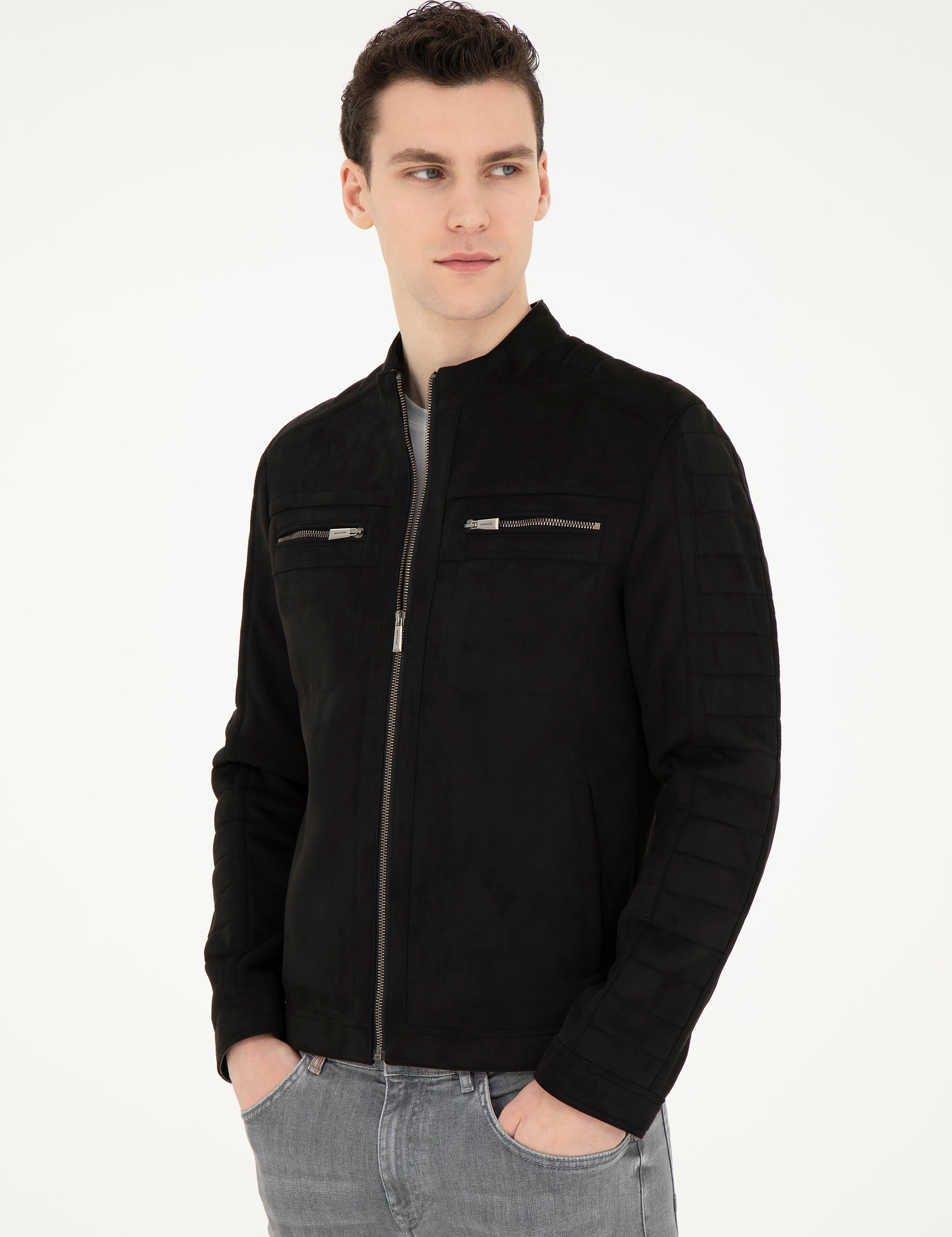 Siyah Suni Deri Ceket